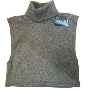 Gray Turtleneck Dickey M Sweater Outbrook NWT Partial Rib Grey Sleeveless Crop